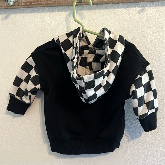 Black and White Checkerd Hoodie - Picture 2 of 2